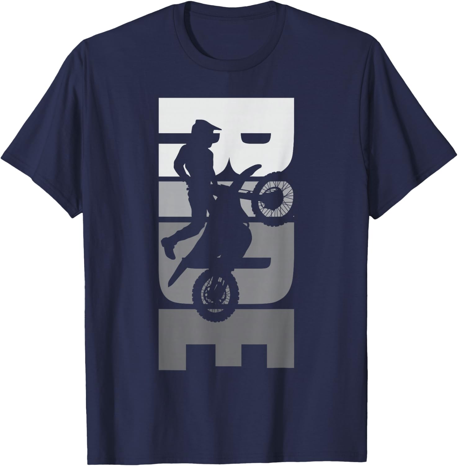 Ride Dirt Bike Motocross Motorcycle MX Offroad Life Passion , black T-Shirt - T-Shirt | Navy
