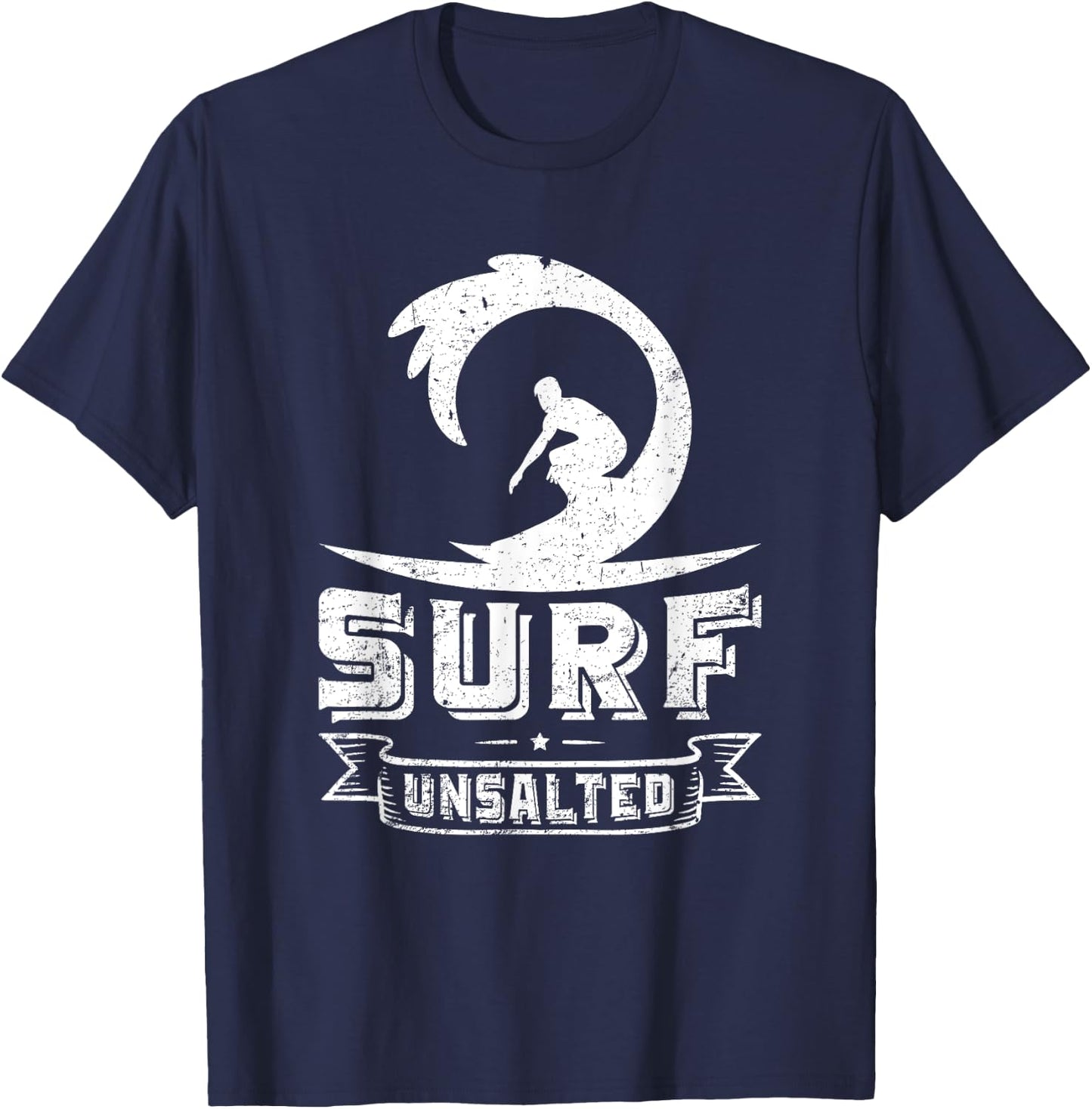 Great Lakes Surfing Surf Unsalted Surfing T Shirt Vintage T-Shirt - T-Shirt | Navy