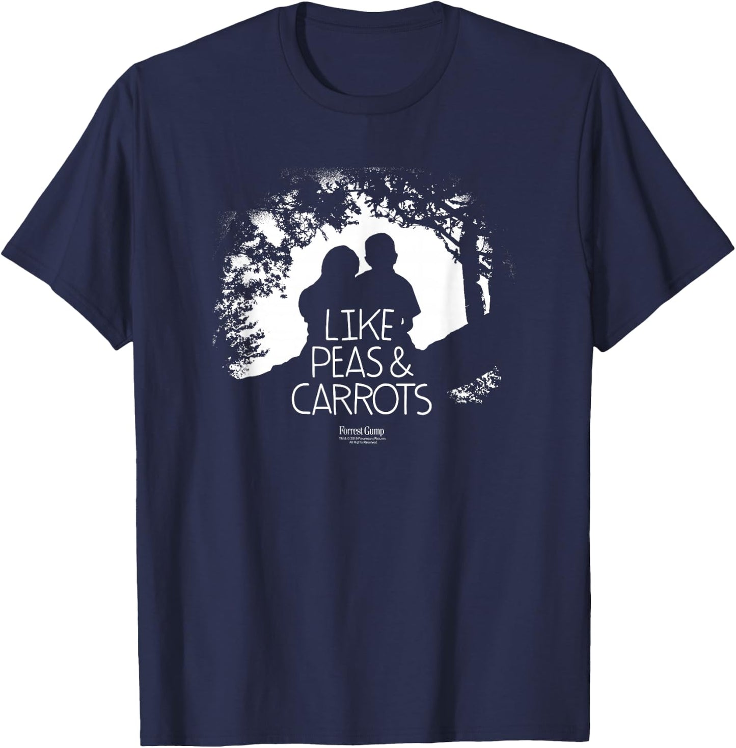Forrest Gump Like Peas & Carrots Silhouette Small T-Shirt - T-Shirt | Navy