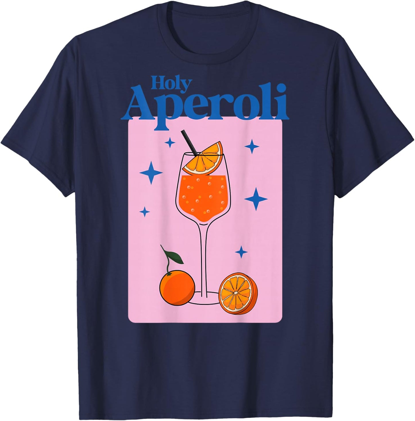 HOLY APEROLI X HALLÖCHEN APEROLI APEROLY SPRITZ STARS , White T-Shirt - T-Shirt | Navy