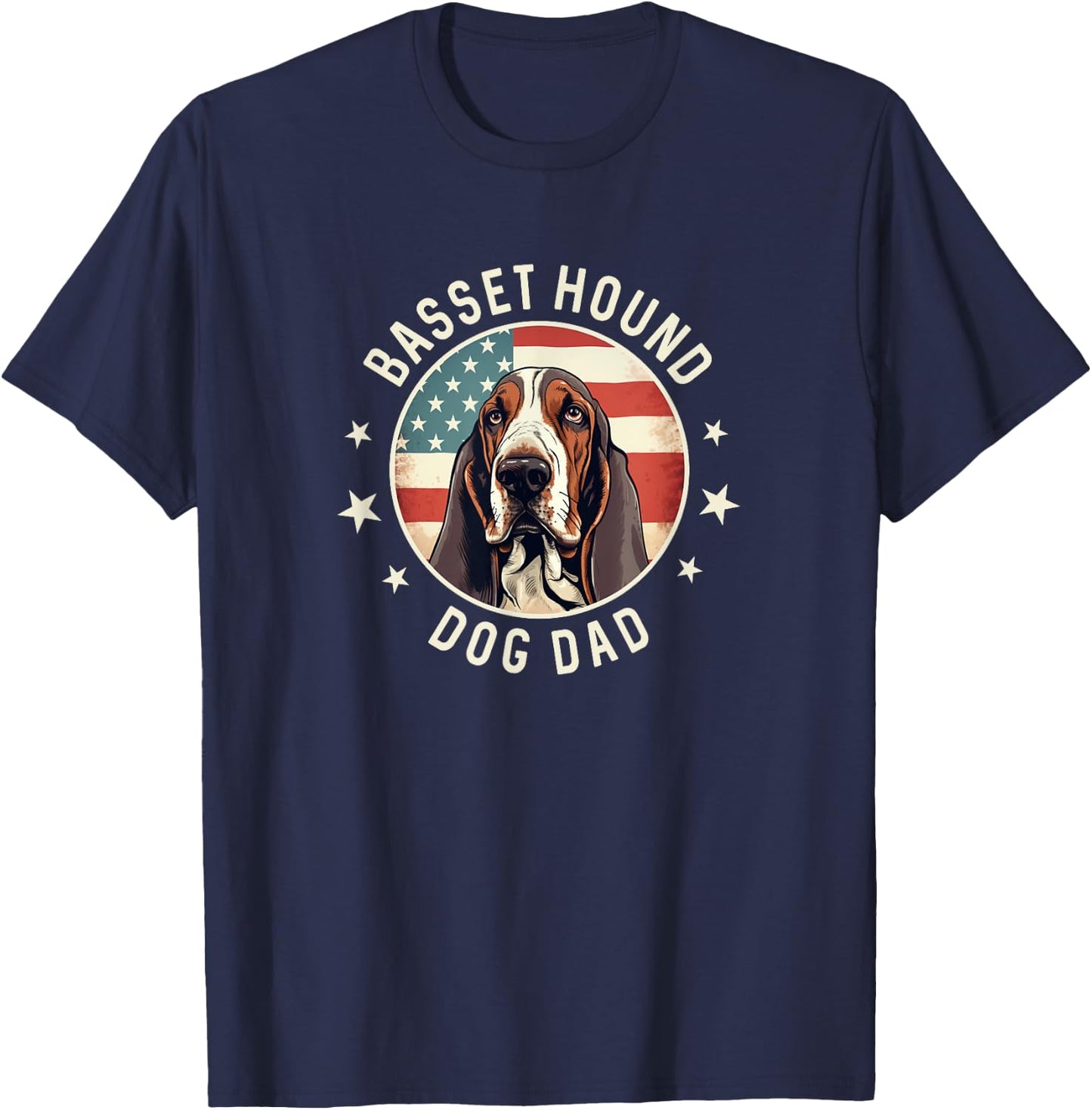 Basset Hound Gifts , Basset Hound Dog Dad T-Shirt - T-Shirt | Navy