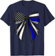 Coquette Bow Police Officer Law Enforcement American Flag T-Shirt - T-Shirt | Navy