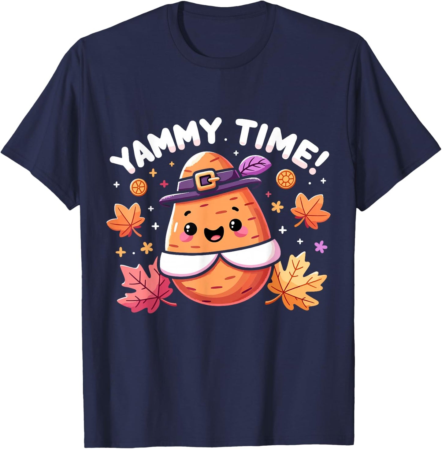 Funny Thanksgiving Yam Yammy Time T-Shirt - T-Shirt | Navy