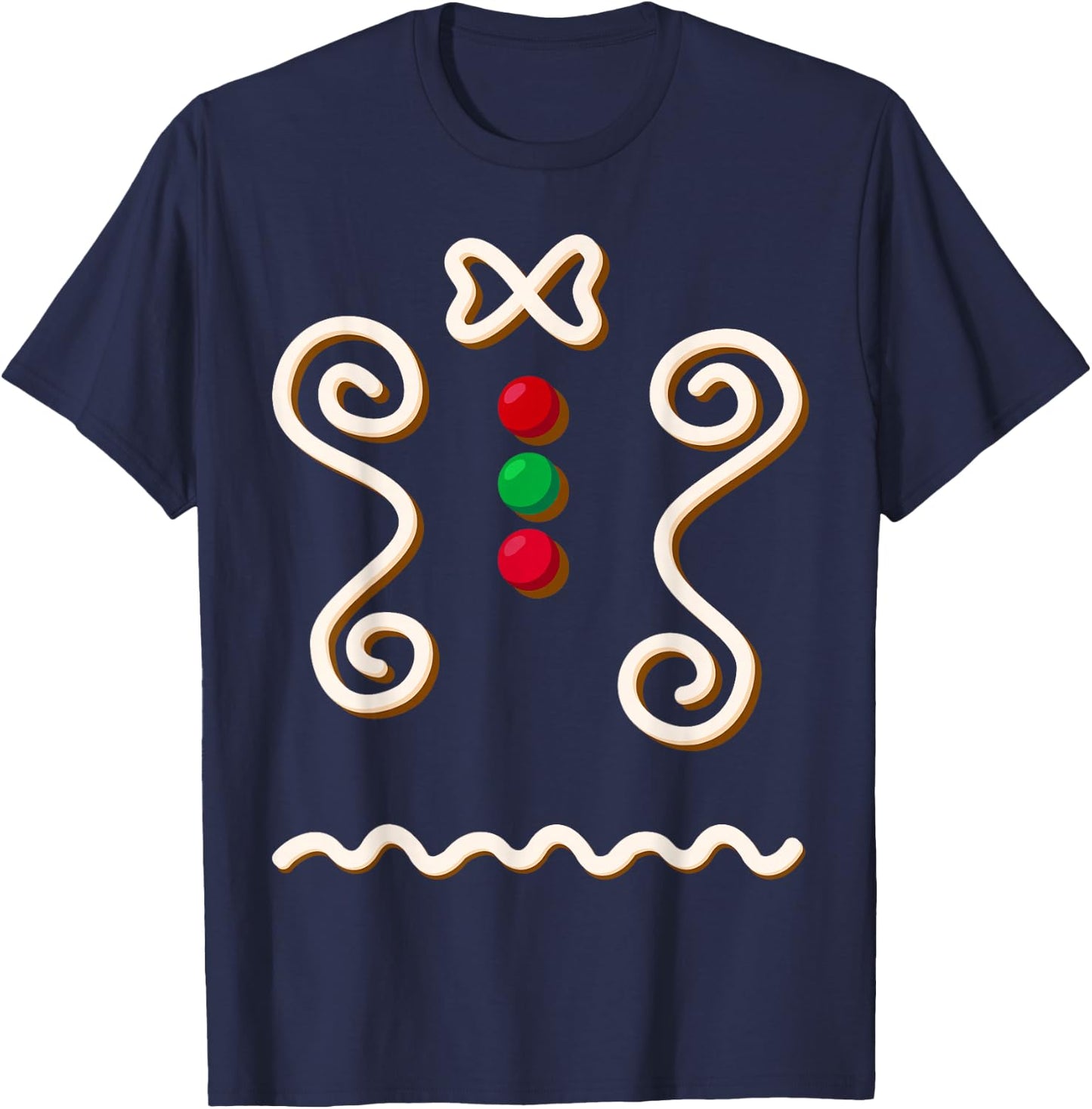 Gingerbread Man Costume Funny DIY Christmas Lazy Halloween T-Shirt - T-Shirt | Navy