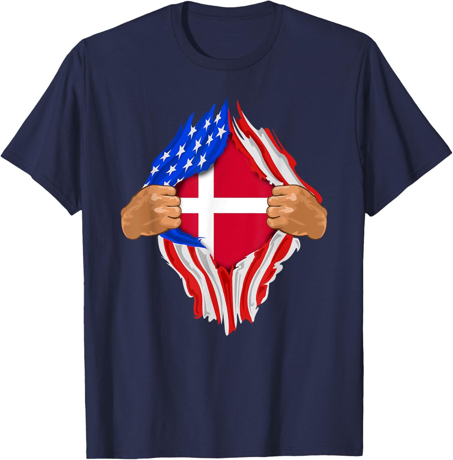 Danish Blood Inside Me | Denmark Flag Gift T-Shirt - T-Shirt | Navy
