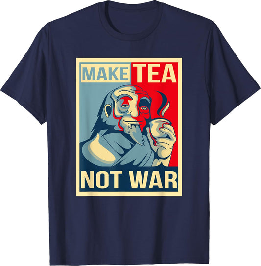 Make Tea Not War. Tealover Japanese Buddha Herbal Peace T-Shirt - T-Shirt | Navy
