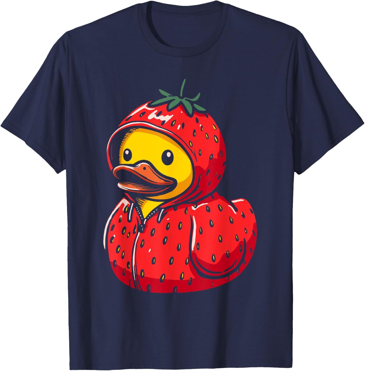 Strawberry Rubber Duck Strawberry Duckling T-Shirt - T-Shirt | Navy