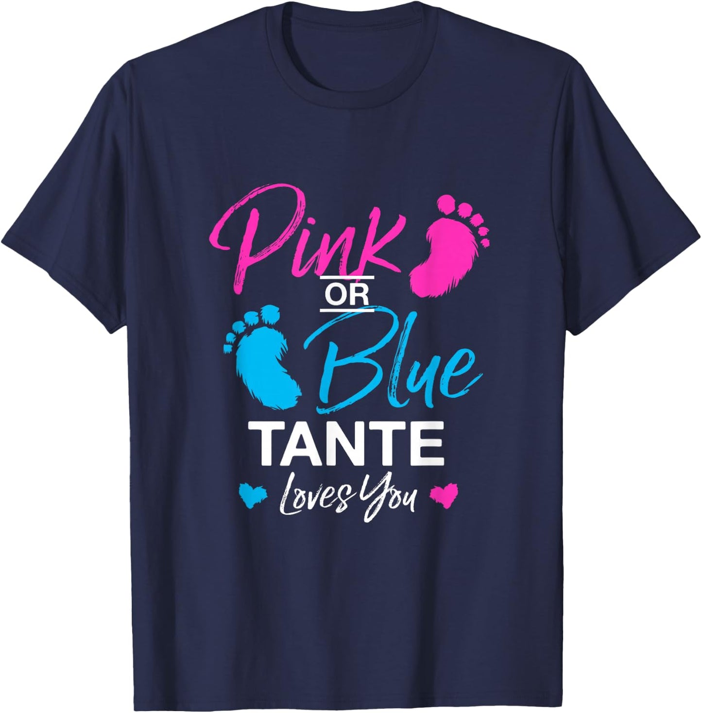 Gender Reveal Tante Babyparty Great-Tante T-Shirt - T-Shirt | Navy