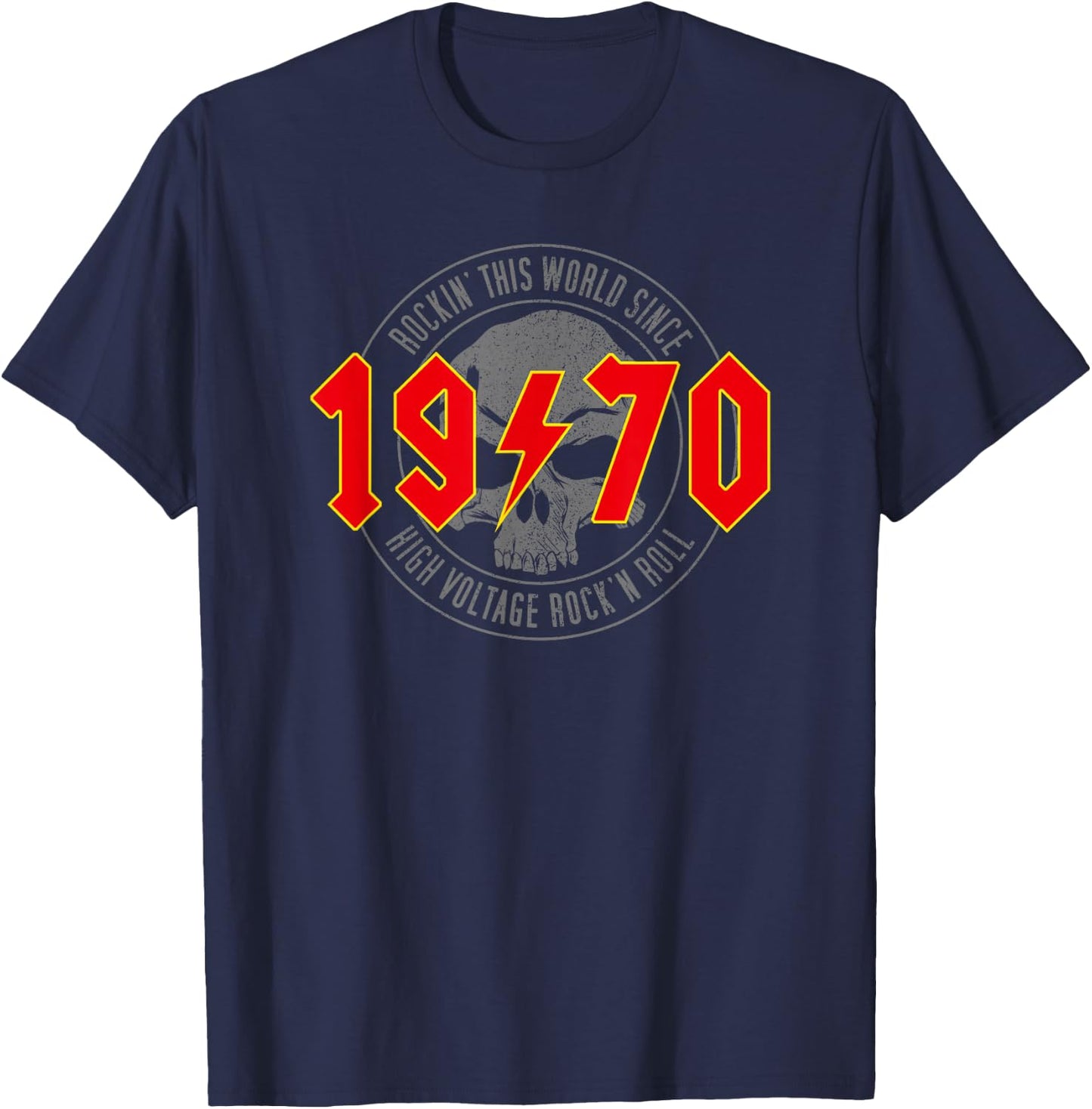 1970 Jahrgang Geburtstag Rock and Roll Heavy Metal T-Shirt - T-Shirt | Navy