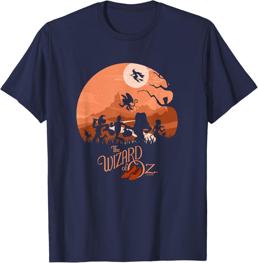 The Wizard Of Oz Halloween Main Cast Walking Silhouettes T-Shirt - T-Shirt | Navy