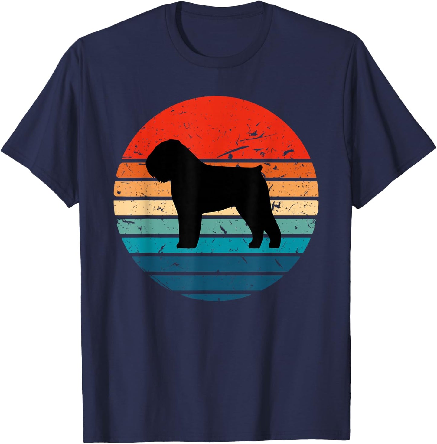 Bouvier des Flandres T Shirt Retro Vintage 70s T-Shirt - T-Shirt | Navy