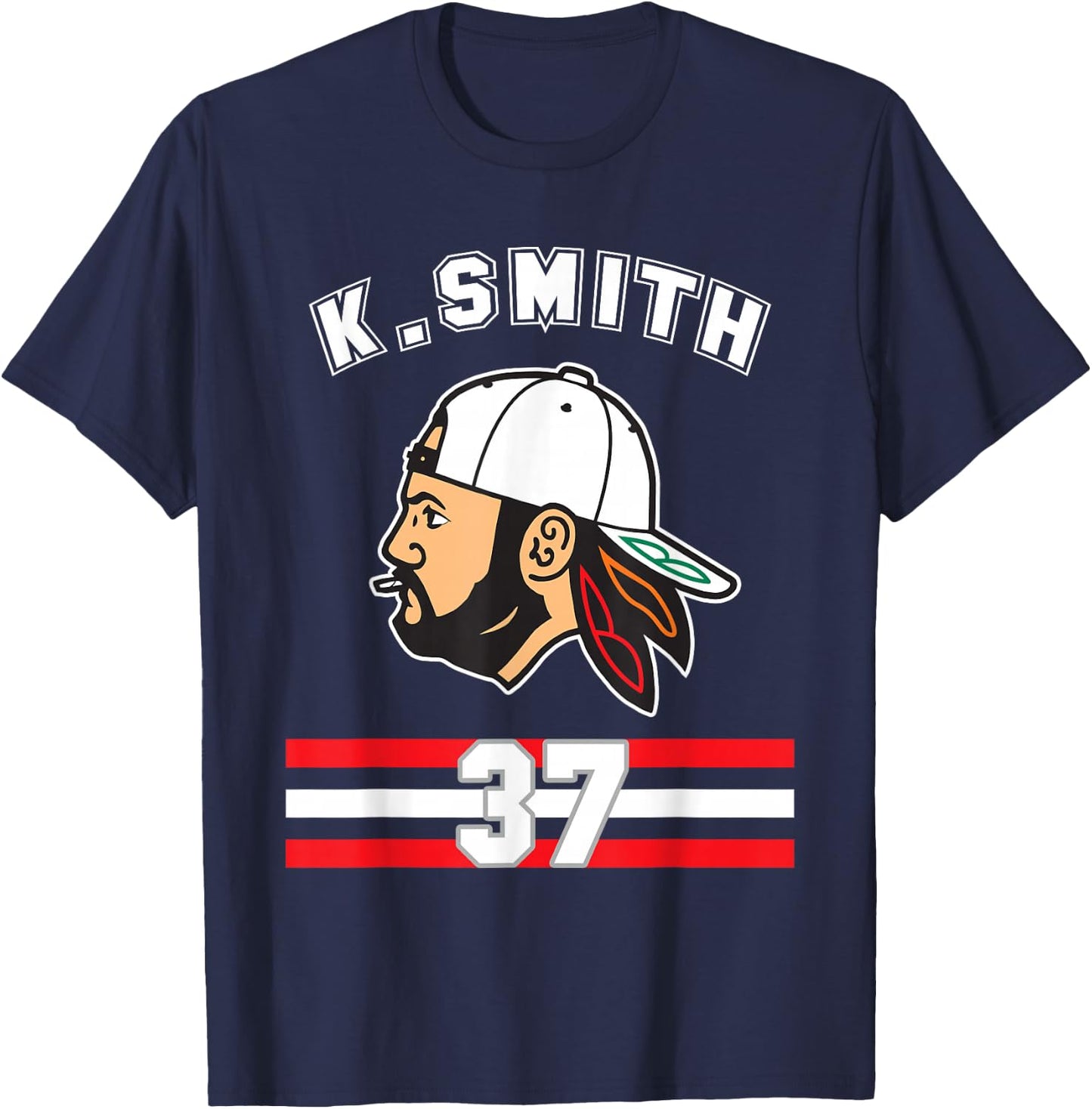 Kevin Smith VASHL Street Hockey League Jersey Team Hawks 37 T-Shirt - T-Shirt | Navy