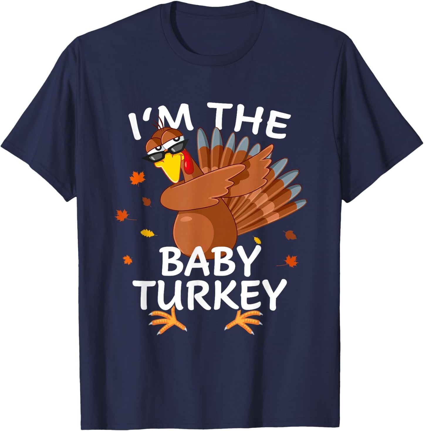 Family Thanksgiving Matching Kids Pjs & Gifts Baby Boys Black Thanksgiving Baby Turkey T-Shirt - T-Shirt | Navy