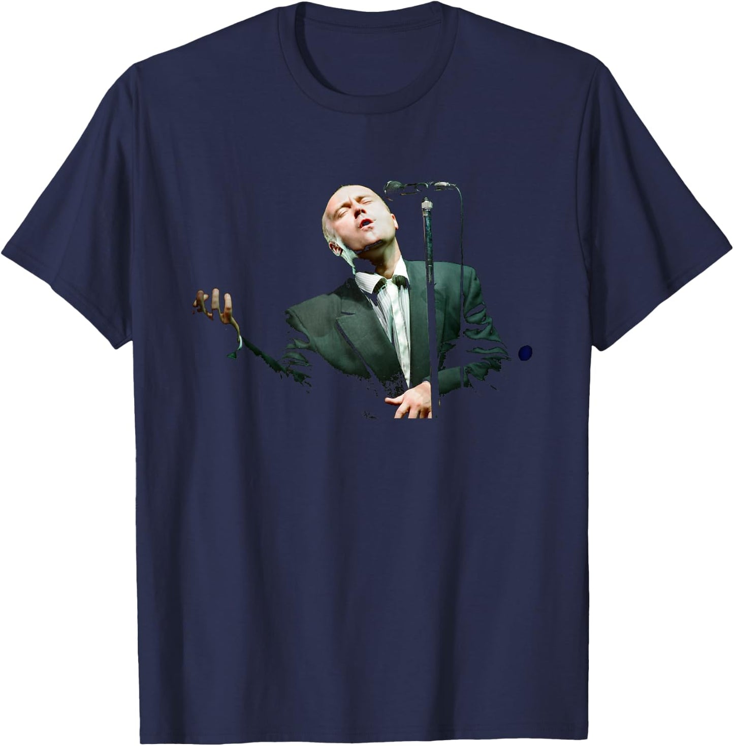 Singer Phil Collins of Genesis Live 1990 T-Shirt - T-Shirt | Navy