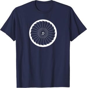 Designed For Flight 737 Turbine Commercial Airliner Pilot , Black, , Short Sleeve, Classic Fit, Small T-Shirt - T-Shirt | Navy