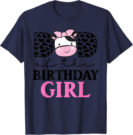 c of The Birthday Girl Farm Cow Themed Family Matching T-Shirt - T-Shirt | Navy