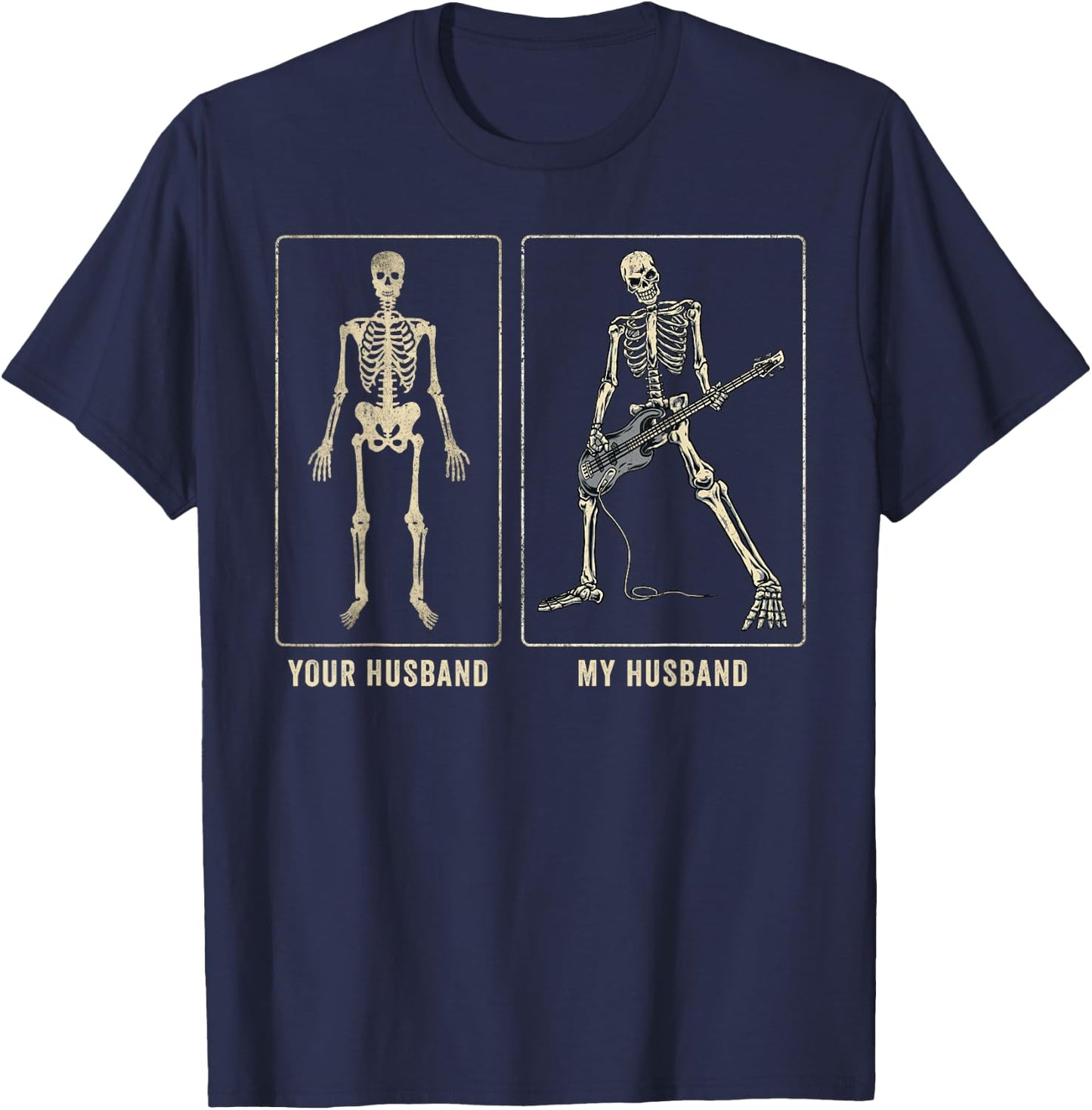Your Husband My Husband Funny Guitar Player - Guitarist Wife T-Shirt - T-Shirt | Navy