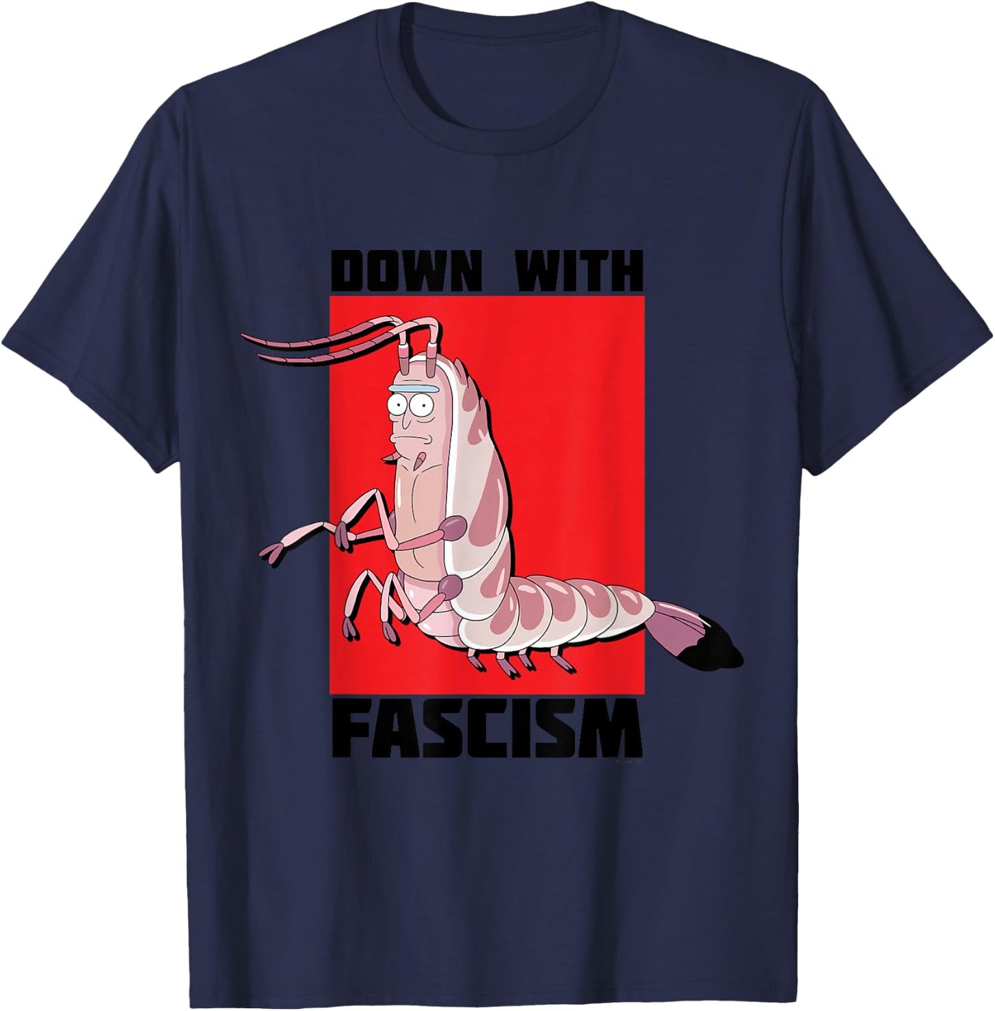 Rick and Morty Shrimp Adult Cartoon Fashion T-Shirt - T-Shirt | Navy