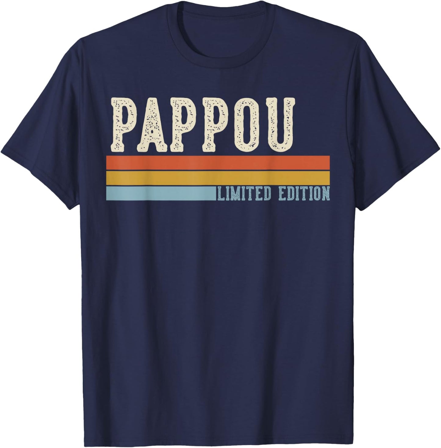 Pappou Vintage Grandpa Retro Fathers Day T-Shirt - T-Shirt | Navy