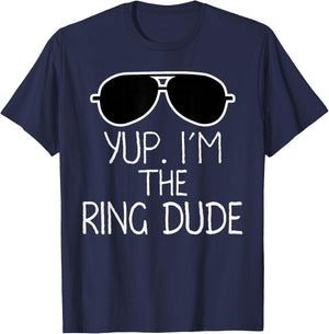 Kids Yup I'm The Ring Dude | Boys Wedding Bearer T-Shirt - T-Shirt | Navy
