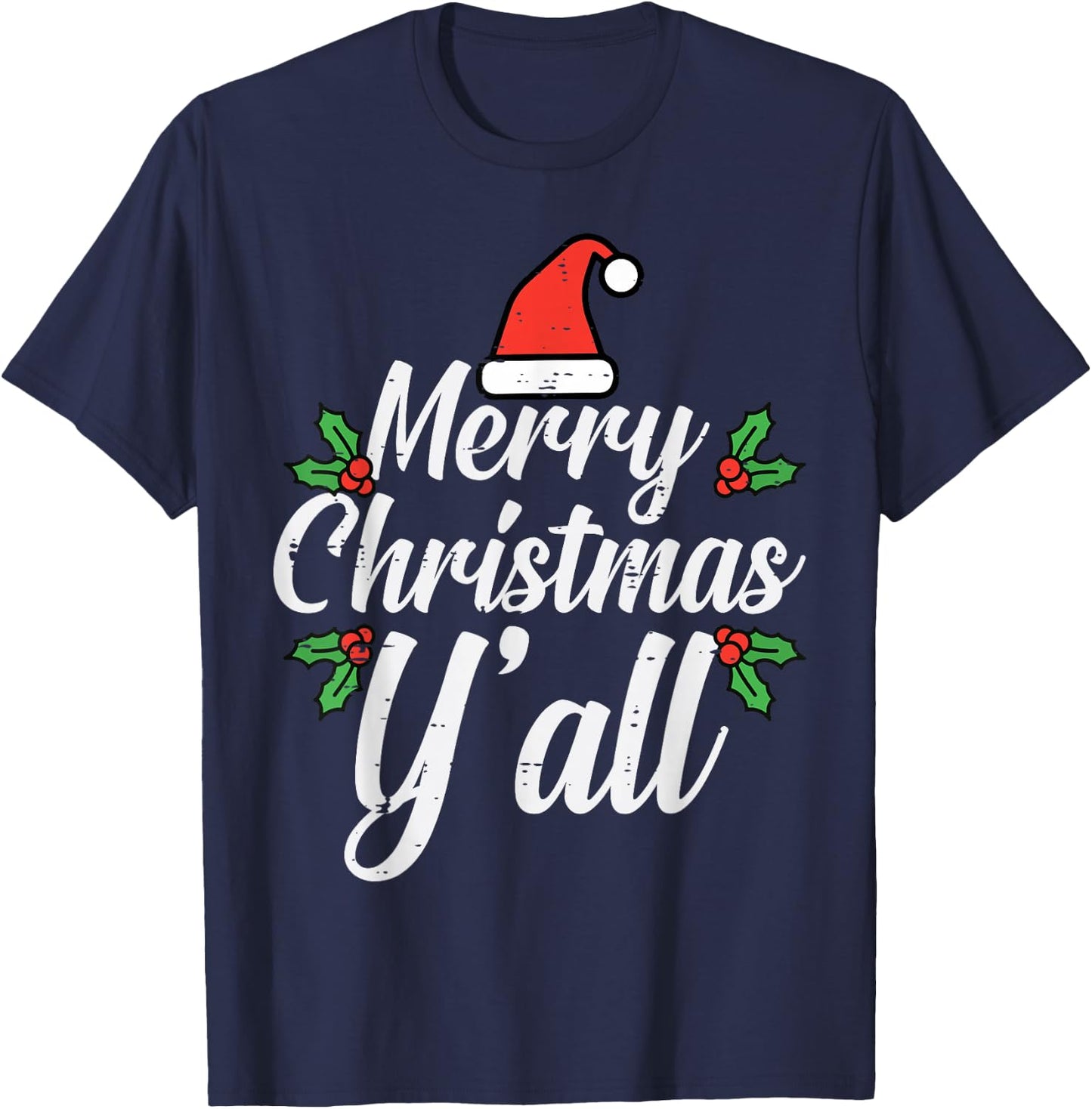 Merry Christmas Y'All Christmas Xmas Men Women Kids Boys T-Shirt - T-Shirt | Navy