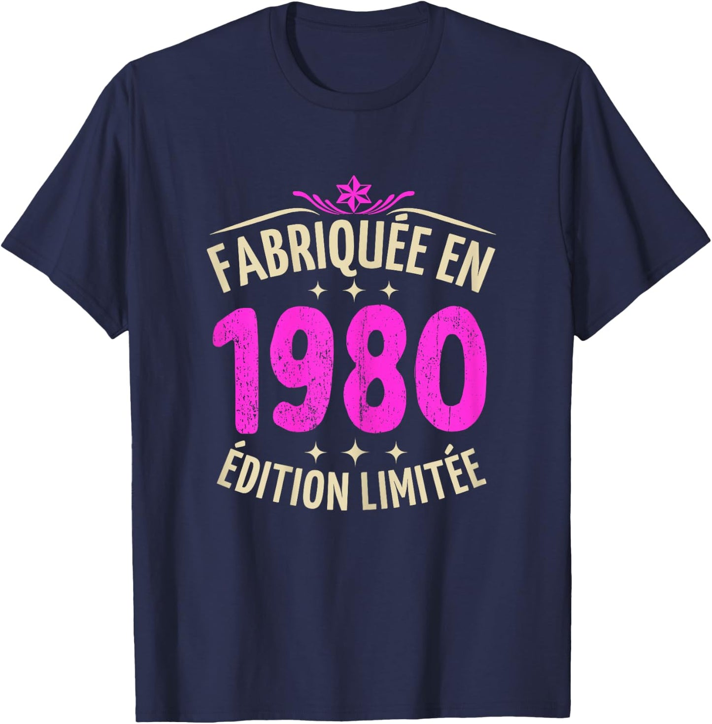 Woman 45 years anniversary 45 years woman 1980 gift woman 45 , Black, Female X-Small T-Shirt - T-Shirt | Navy