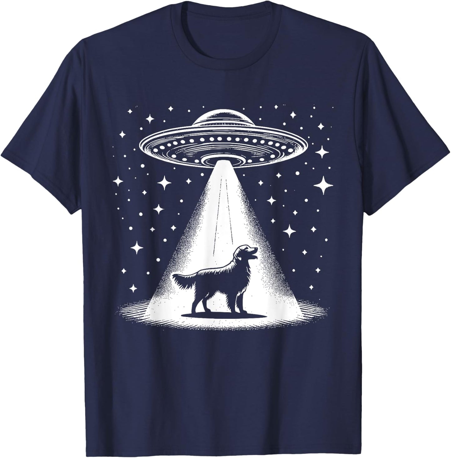 Golden Retriever Mom Dad Dog - Funny Alien UFO Women T-Shirt - T-Shirt | Navy