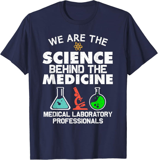 Funny Medical Laboratory Science Design Men Women Lab Tech T-Shirt - T-Shirt | Navy