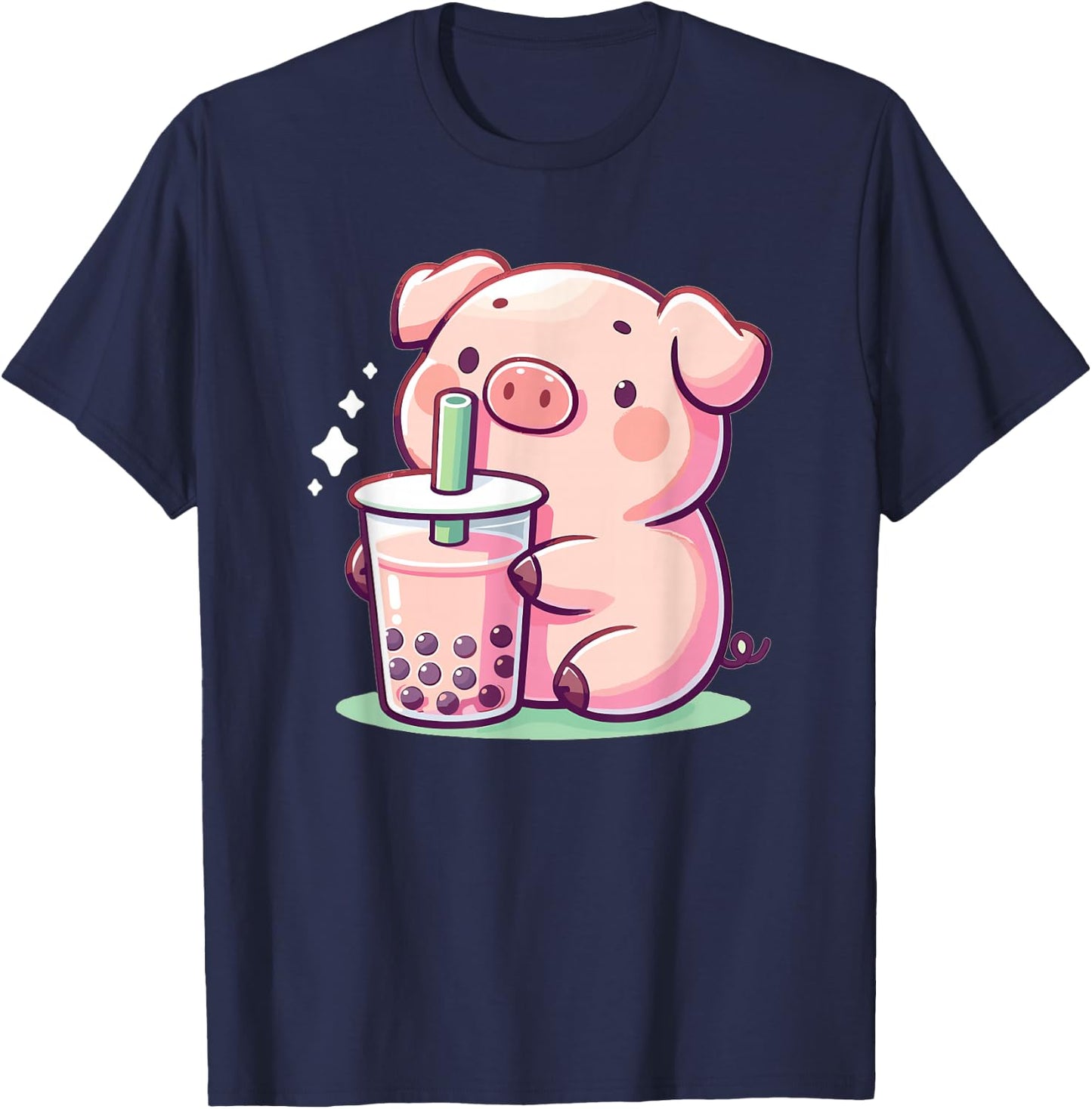 Discover Animal Designs In Kawaii Style Here -Adults Black Small Modern T-Shirt - T-Shirt | Navy