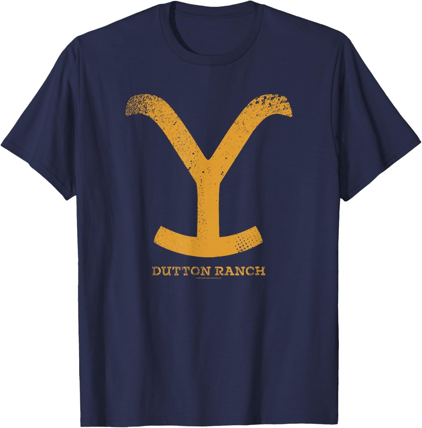 Yellowstone Dutton Ranch Gold Y Logo T-Shirt - T-Shirt | Navy