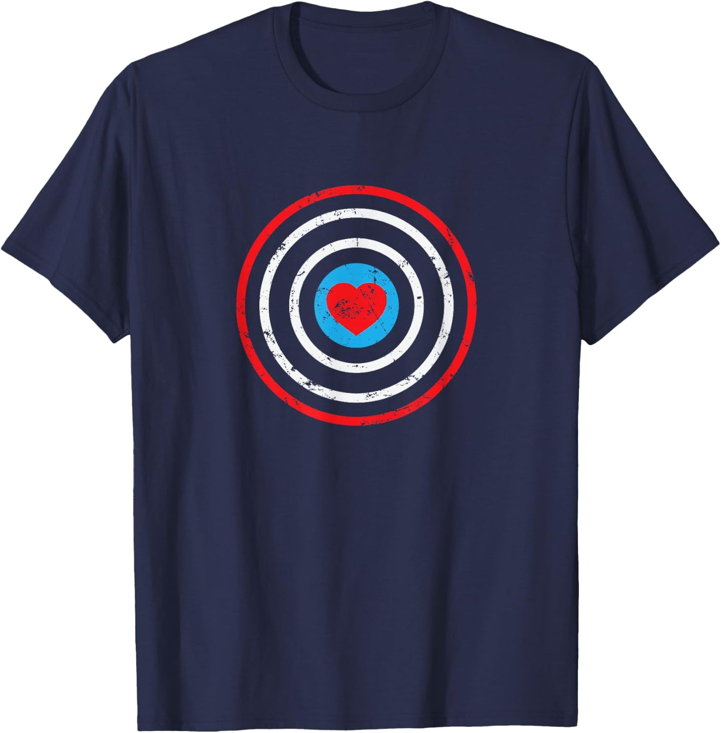 Zielscheibe mit Herz Bogenschießen T-Shirt - T-Shirt | Navy
