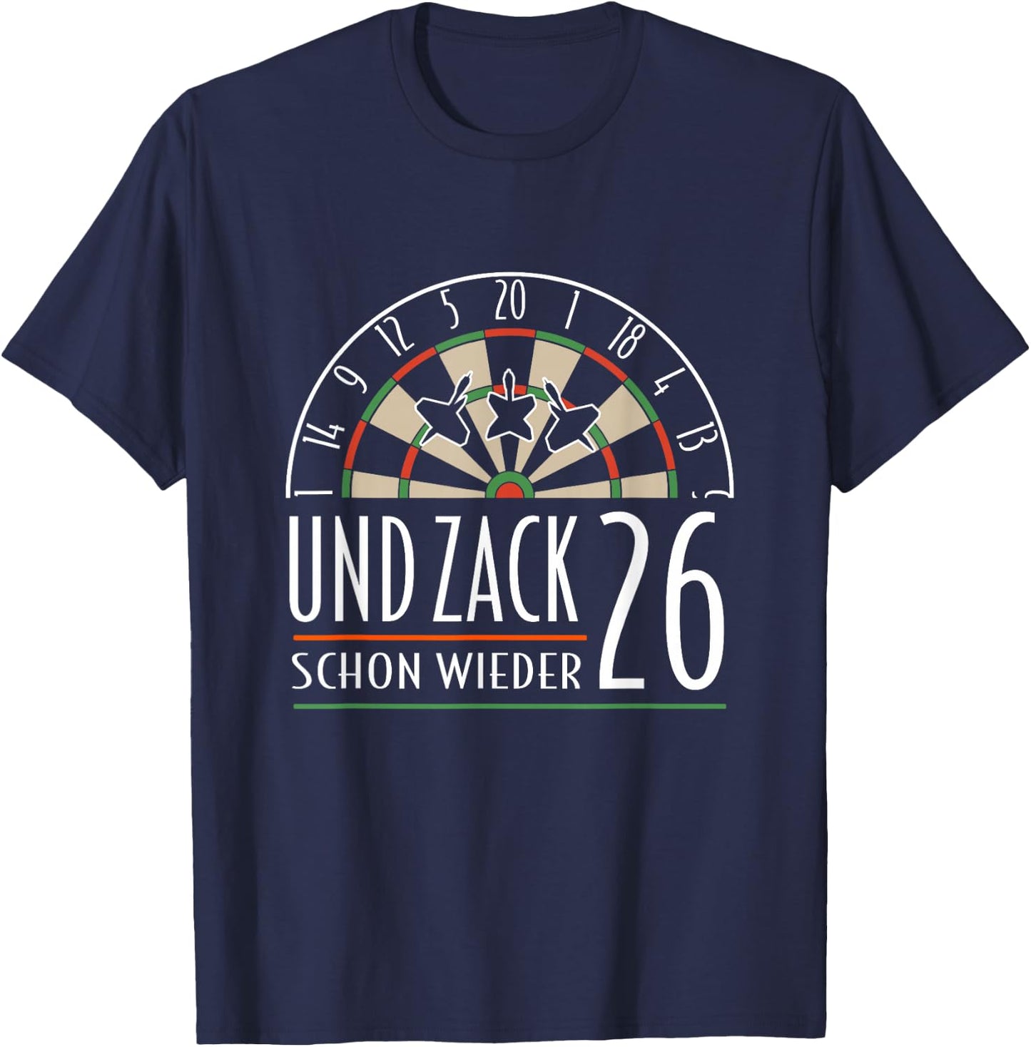 And Zack Schon Wieder 26 Breakfast Washing Machine Dart Darts , black T-Shirt - T-Shirt | Navy