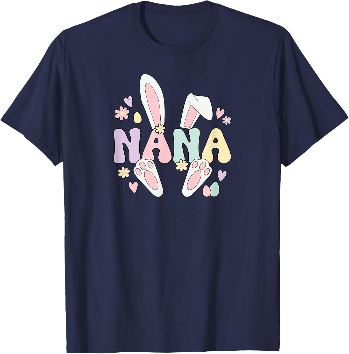 Nana Grandmother Easter Bunny Nana Grandma Easter Day T-Shirt - T-Shirt | Navy