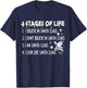 4 Stages Of Life Santa Funny Dad Uncle Christmas T-Shirt - T-Shirt | Navy