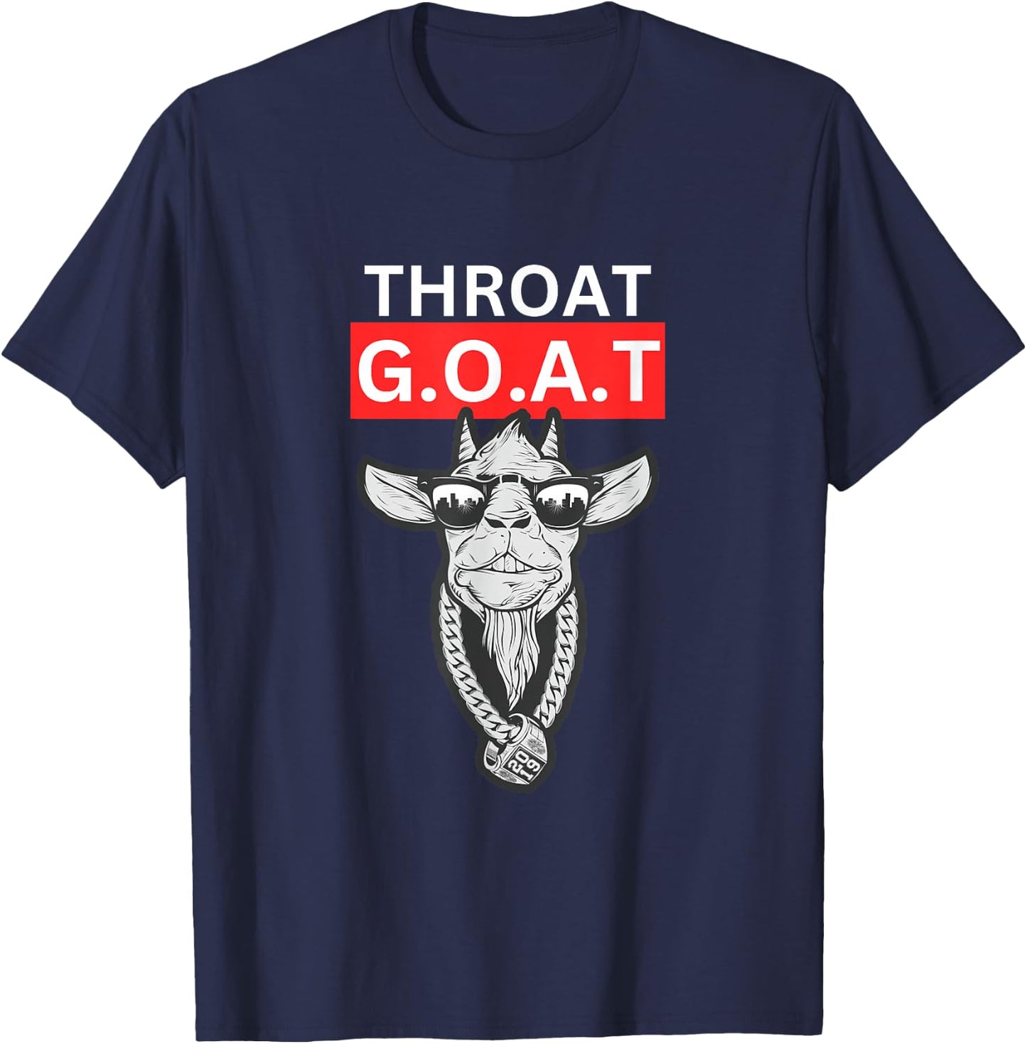 Throat Goat Adult Humor Pun Joke Sarcastic Adult Saying T-Shirt - T-Shirt | Navy