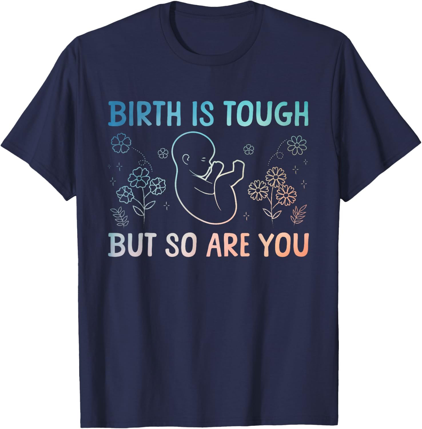 Cool Doula Art Mother Midwife Birth Worker Doula T-Shirt - T-Shirt | Navy