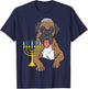 Jewish Boxer Dog Menorah Hanukkah Pajamas Chanukah PJs T-Shirt - T-Shirt | Navy
