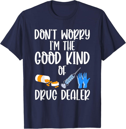 Medication Aide Med Aide Funny Pharmacy Technicians T-Shirt - T-Shirt | Navy
