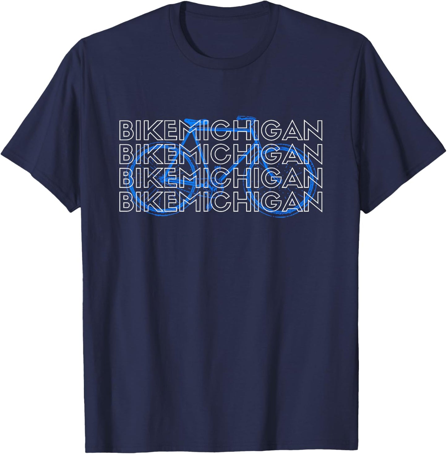 Bike Michigan , Michigan Cyclists Shirt T-Shirt - T-Shirt | Navy