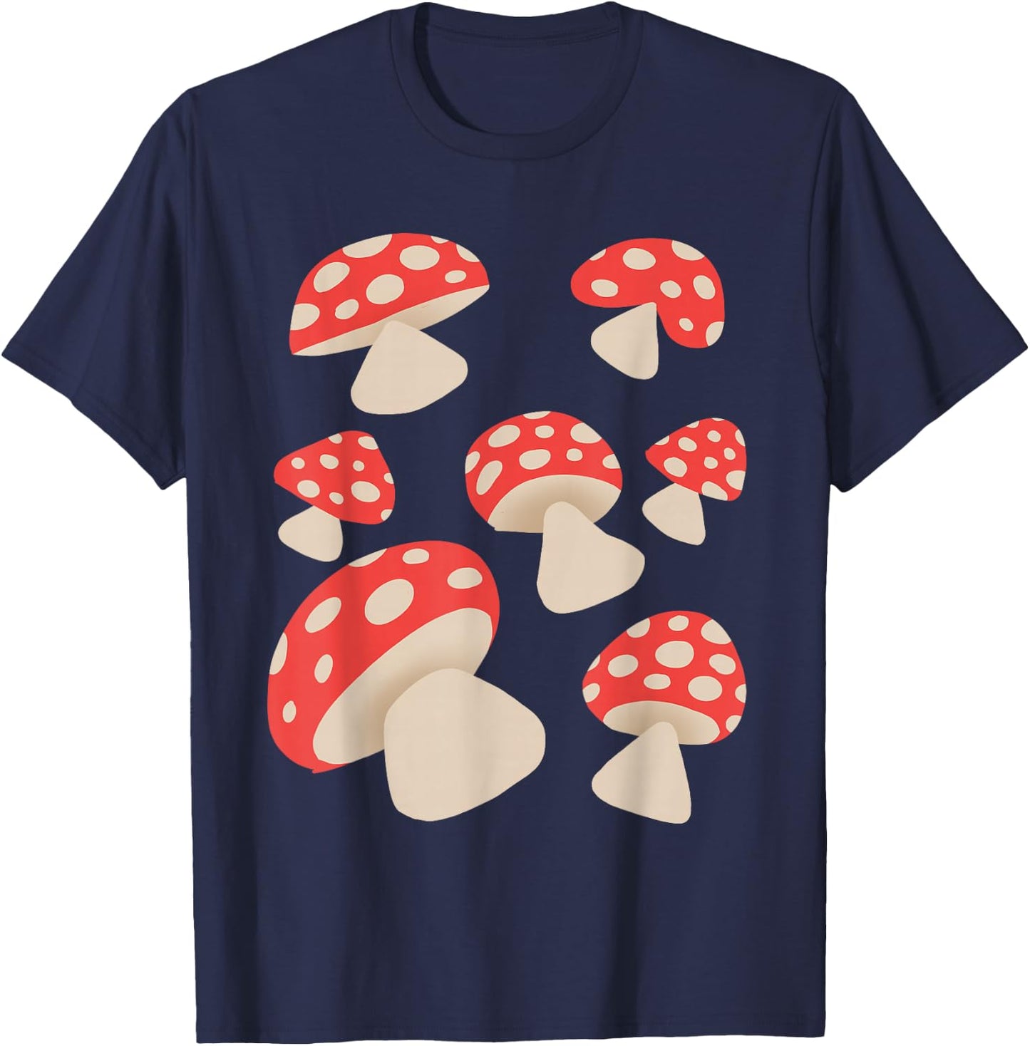 Toadstools and red mushrooms T-Shirt - T-Shirt | Navy