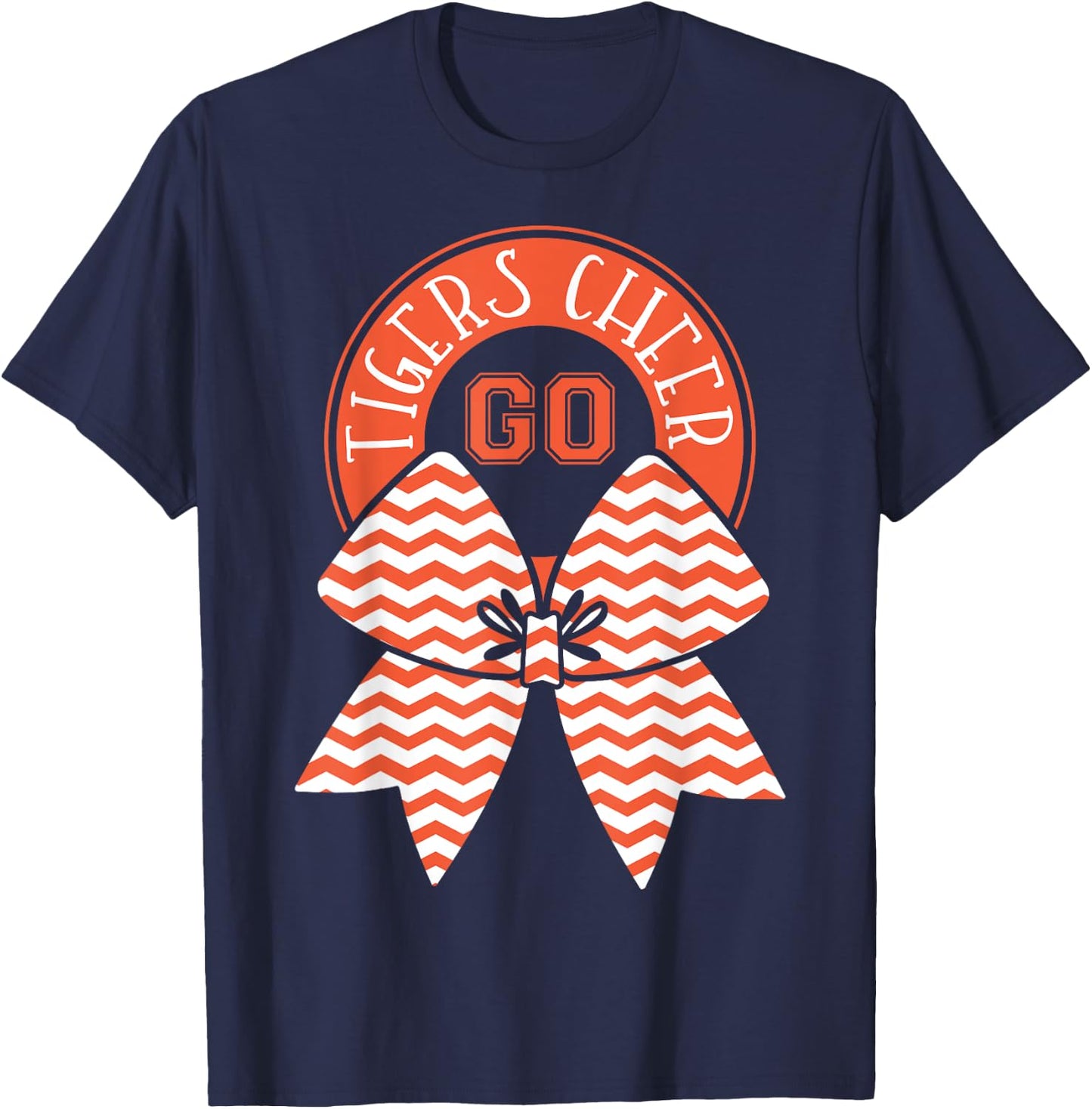 Go Cheer Tigers Football T-Shirt - T-Shirt | Navy