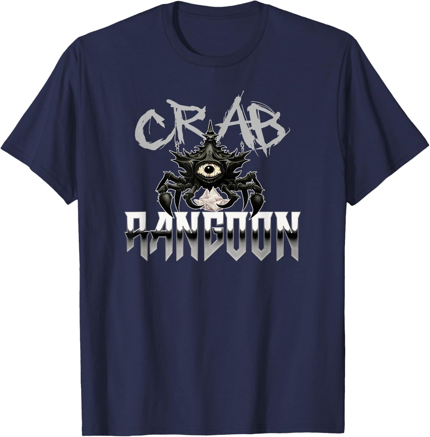 CRAB RANGOON Funny Chinese Food Heavy Metal Band Metalhead T-Shirt - T-Shirt | Navy