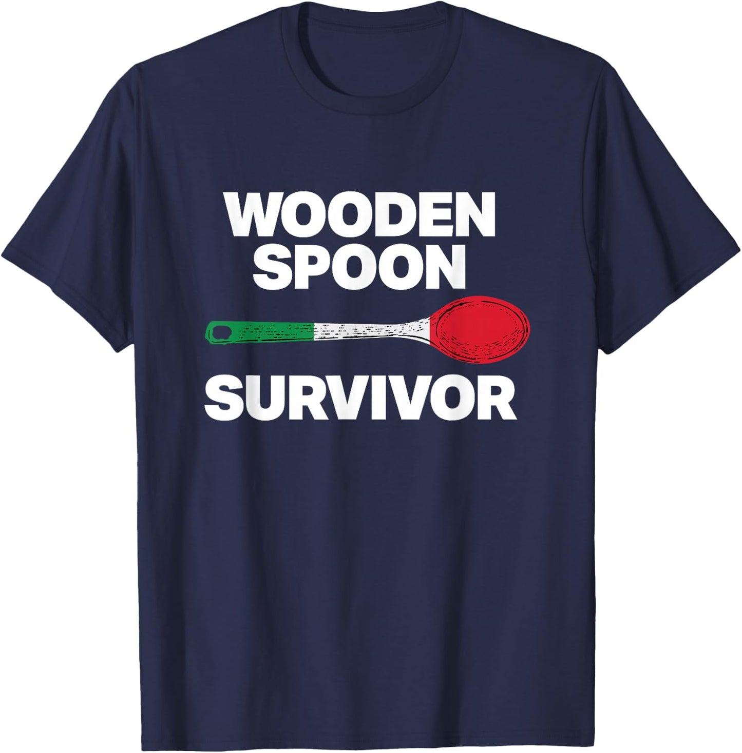 Italian Family - Funny Wooden Spoon Survivor T-Shirt - T-Shirt | Navy