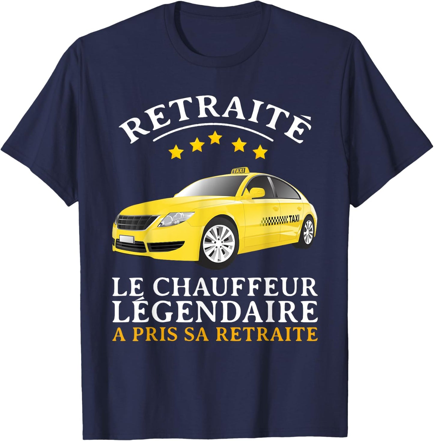 Retirement Gift Driver Taxi Dad Driver Retired , Black, S T-Shirt - T-Shirt | Navy