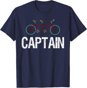 Tandem Bike Captain Gifts Bicycle Cycling T-Shirt - T-Shirt | Navy