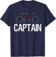Tandem Bike Captain Gifts Bicycle Cycling T-Shirt - T-Shirt | Navy