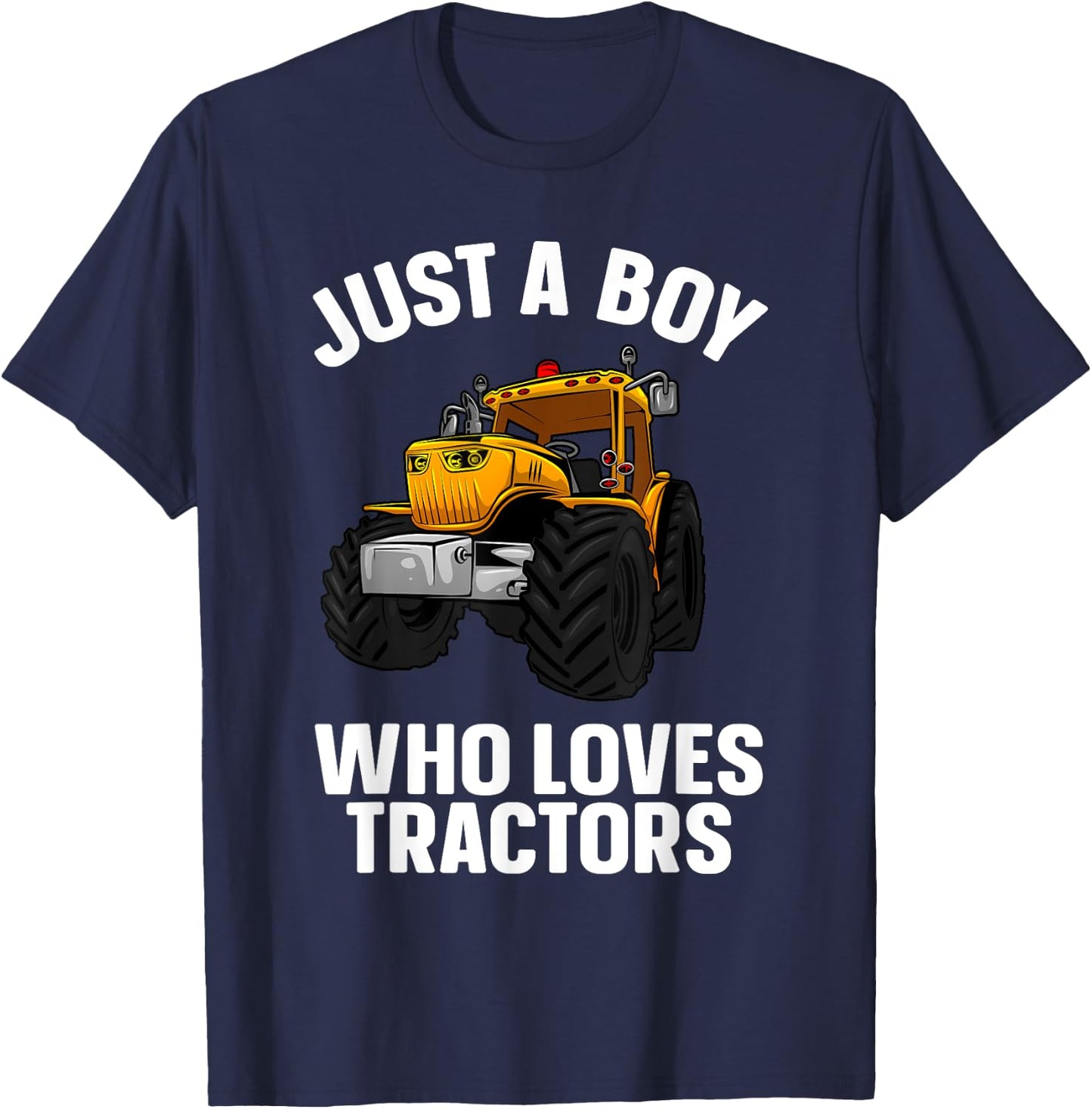 Funny Tractor Design Boys Farm Vehicle Tractor Lover T-Shirt - T-Shirt | Navy