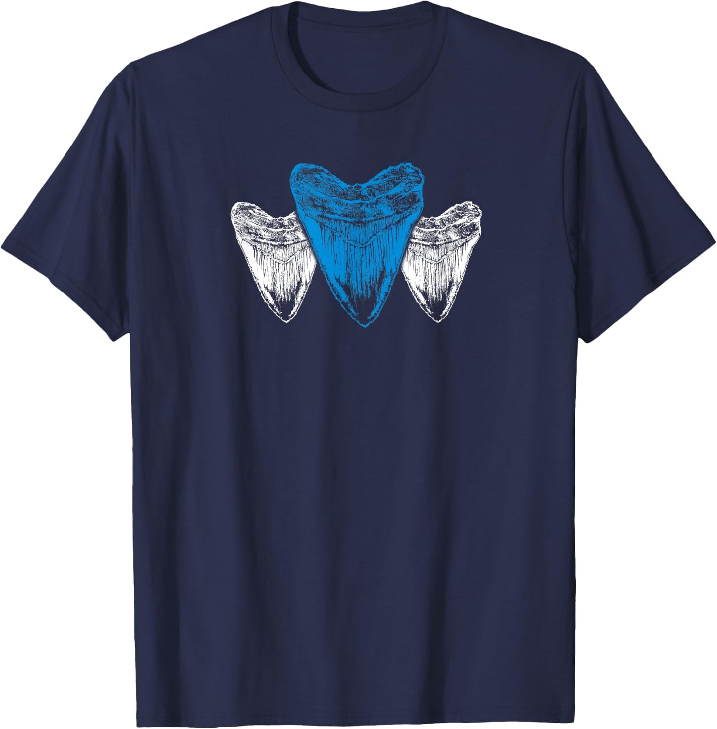 Megalodon fossil teeth T-Shirt - T-Shirt | Navy