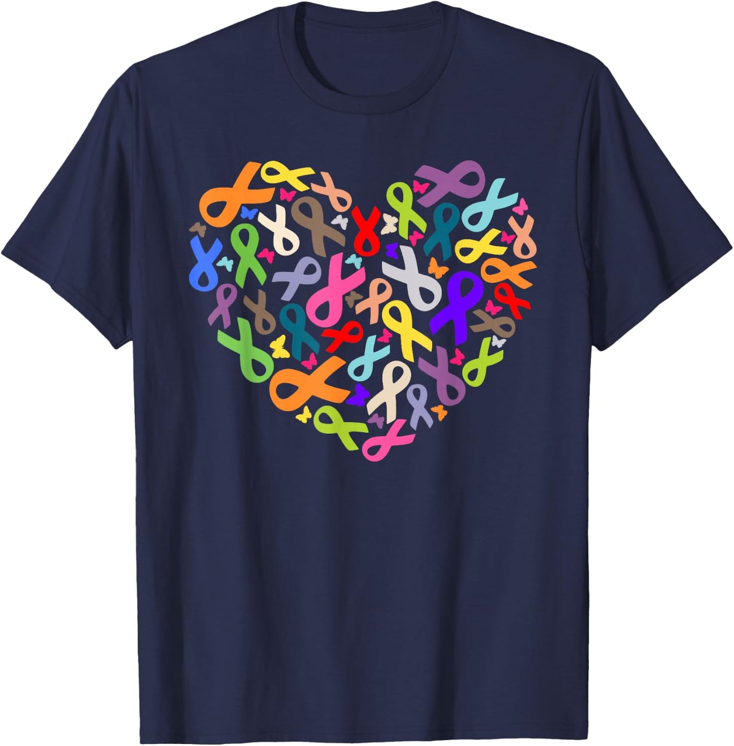 Cancer Sucks In Every Color Shirt Cancer Ribbon Colors T-Shirt - T-Shirt | Navy