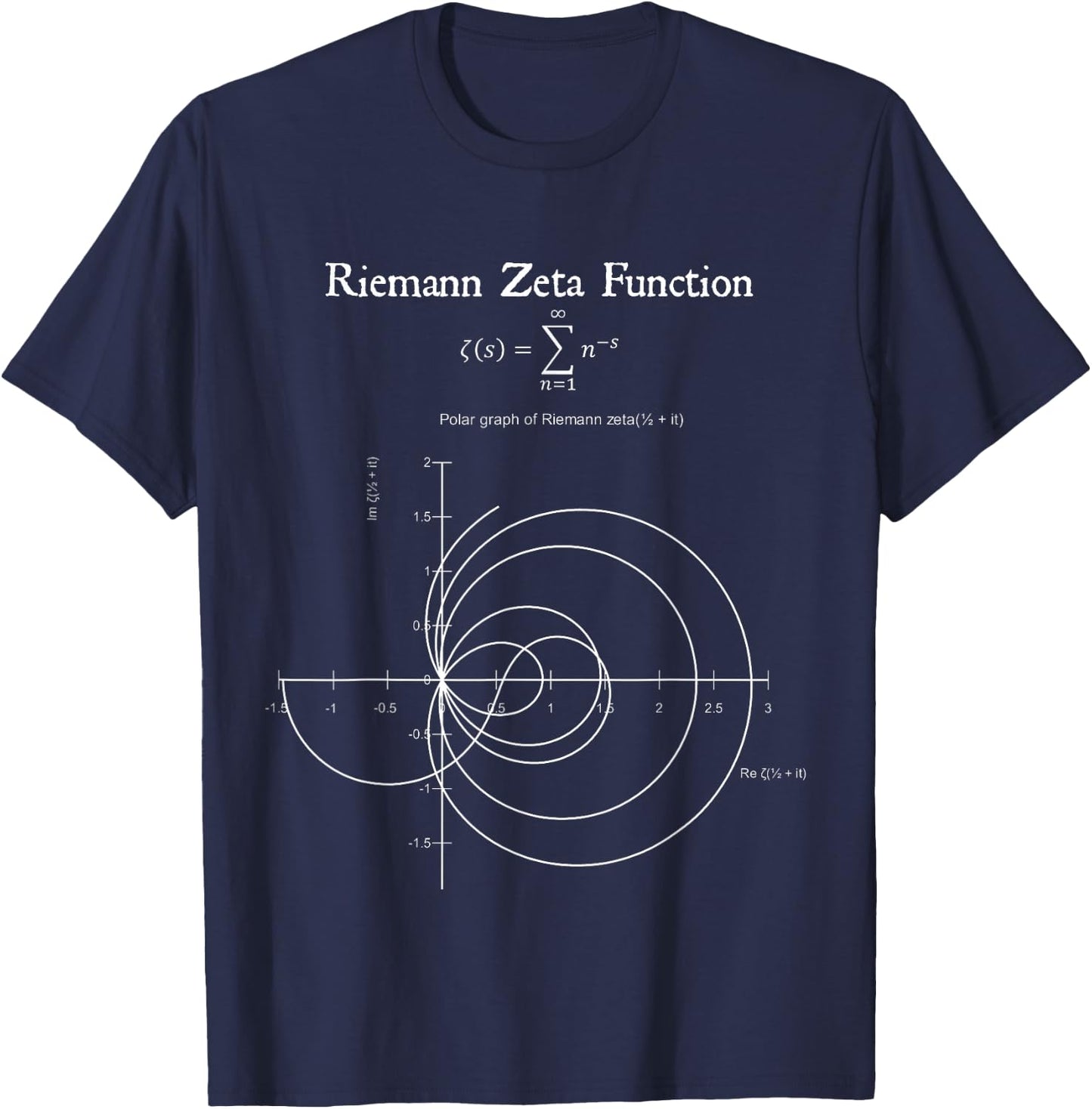 Riemann Zeta Function Graph Physics Math Teacher Nerdy Gift T-Shirt - T-Shirt | Navy